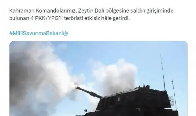 MSB: 4 terörist etkisiz hale getirildi