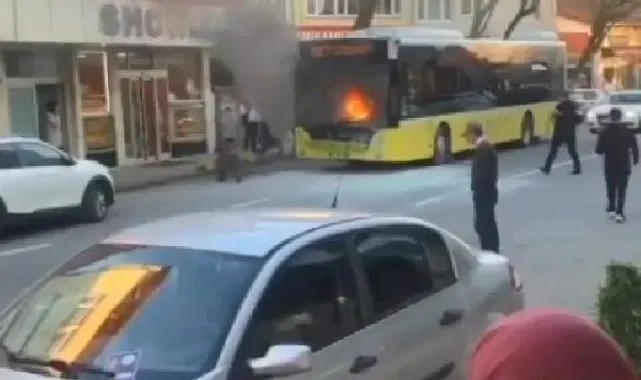 Sarıyer'de seyir halindeki İETT otobüsünde yangın çıktı