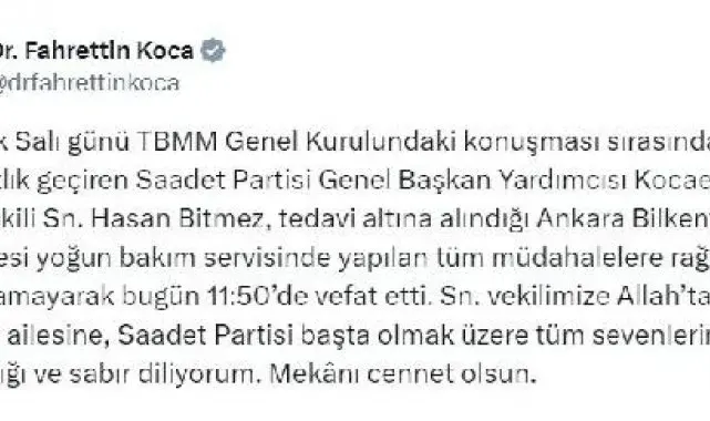 Saadet Partili Bitmez, hayatını kaybetti