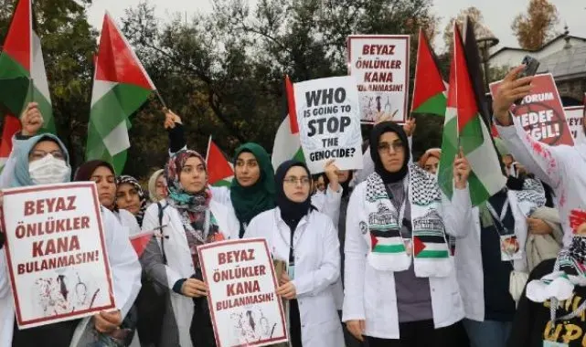Diyarbakır ve Siirt'te doktorlardan 'Sessiz Yürüyüş' ile İsrail protestosu