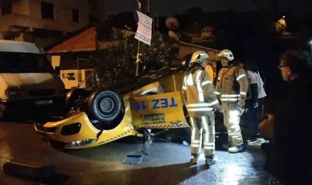 Maltepe'de kontrolden çıkan araç takla attı: 1 yaralı
