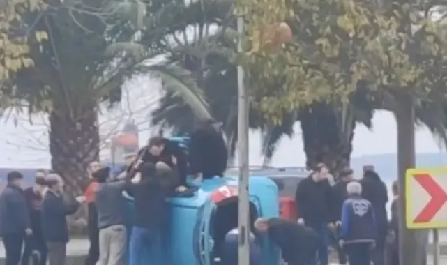 Kartal'da kaza yapan araç takla attı: 1 yaralı