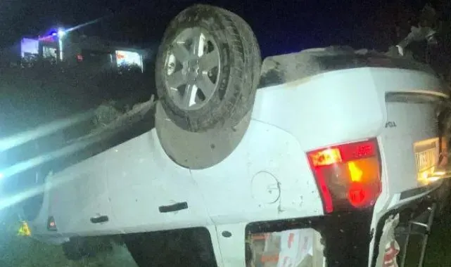 Çanakkale'de otomobil, ters döndü: 1 ölü, 3 yaralı