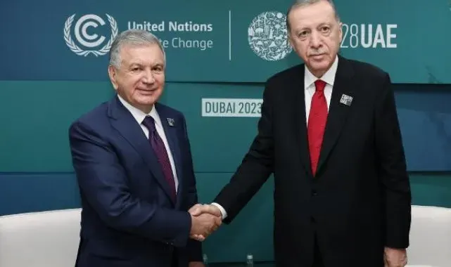 Erdoğan, Özbekistan Cumhurbaşkanı Mirziyoyev bir görüştü