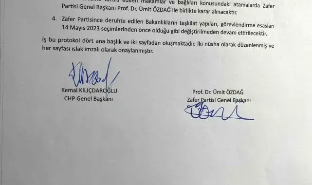 Ümit Özdağ, Kemal Kılıçdaroğlu'yla yaptığı "protokolü" açıkladı