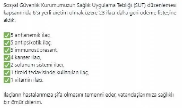 23 ilaç, SGK'nın geri ödeme listesine alındı