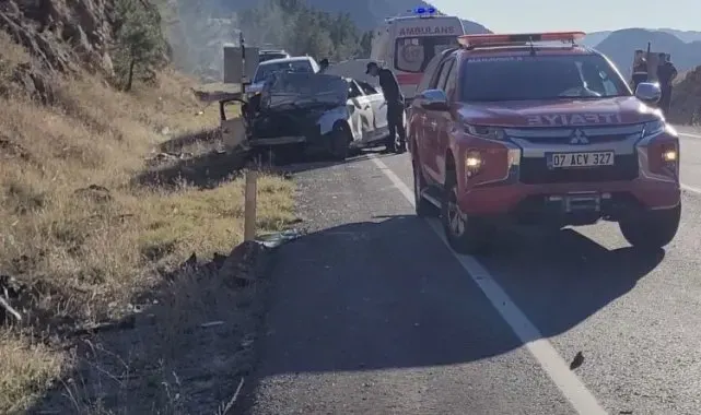 Otomobil takla attı, Rus uyruklu sürücü ağır yaralandı