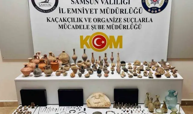 Samsun'da 325 tarihi eser ele geçirildi: 1 gözaltı