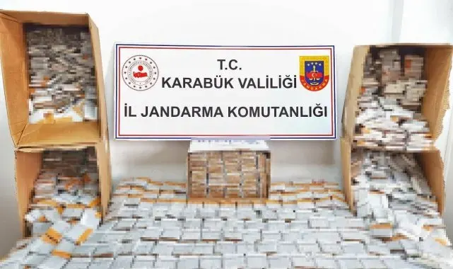 Karabük'te makaron ve kaçak tütün ele geçirildi