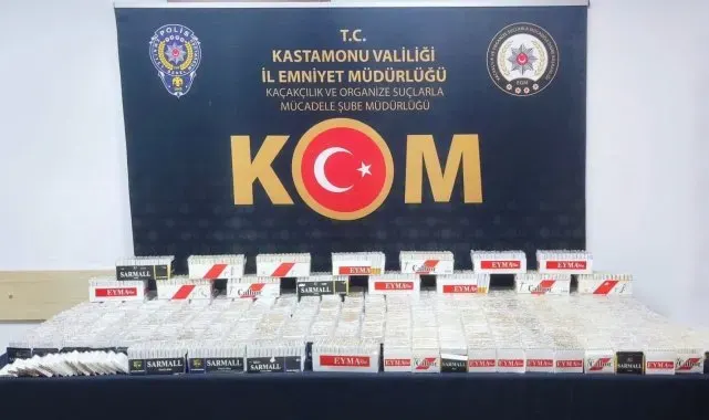 Kastamonu'da 33 bin 400 adet doldurulmuş makaron ele geçirildi