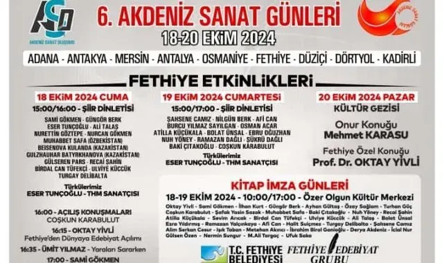Fethiye'de 6. Akdeniz Sanat Günleri başlıyor
