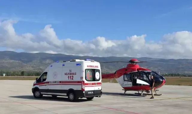 Helikopter ambulans 22 günlük bebek için havalandı