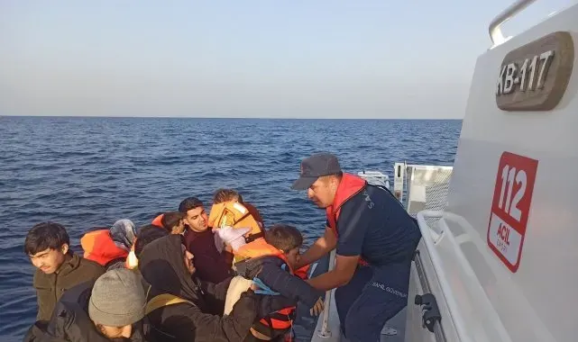 Aydın'da 18 düzensiz göçmen kurtarıldı