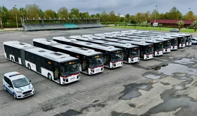 Samsun toplu taşıma filosuna 10 körüklü otobüs
