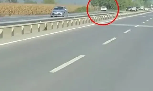 D-650'de ters yönde ilerledi, trafiği böyle tehlikeye attı