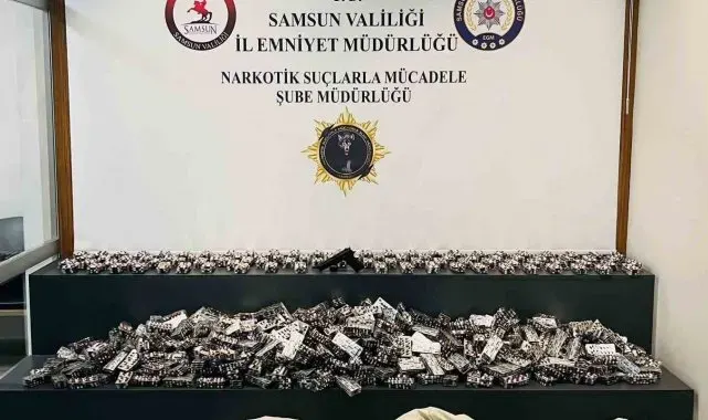 Samsun'da 92 bin 400 adet sentetik ecza ele geçirildi