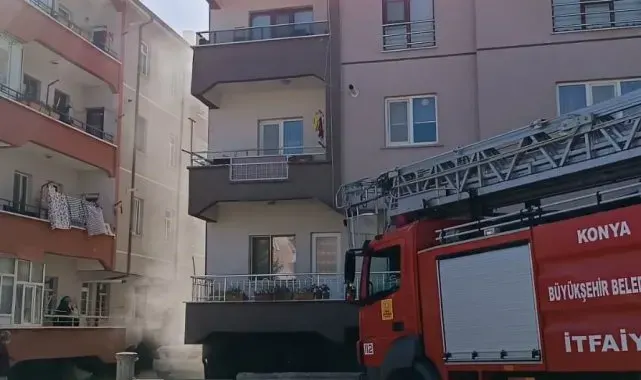 Konya'da 4 katlı apartmanın bodrumunda yangın paniği