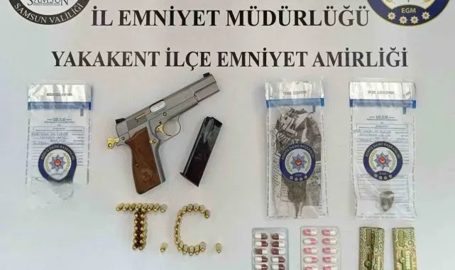 Yakakent ilçesinde uyuşturucu ve ruhsatsız silah ele geçirildi