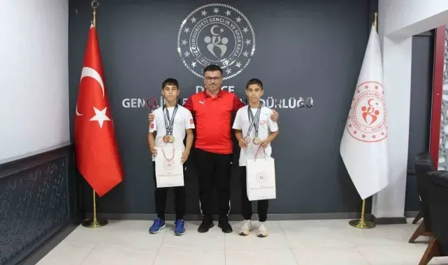 İkiz sporculardan Yazıcı'ya ziyaret