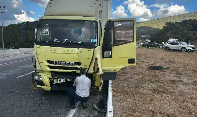 Milas'ta otomobil ile kamyon çarpıştı: 1 yaralı