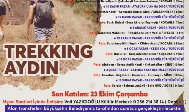 Başkan Çerçioğlu, doğaseverleri "Trekking Aydın" etkinliği ile buluşturuyor