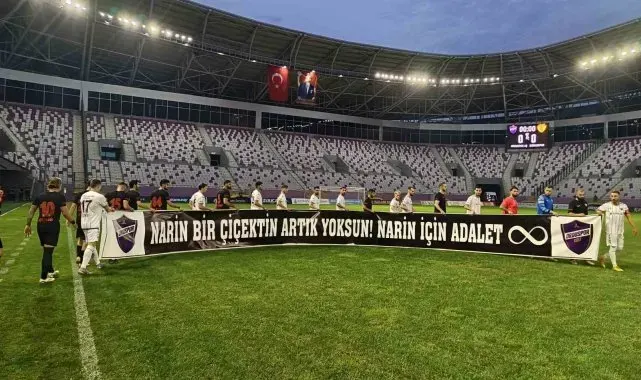 Ordu'da maç öncesi 'Narin' pankartı