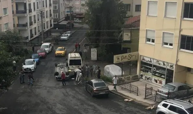Araç takla attı, sürücüsü yara almadan kurtuldu