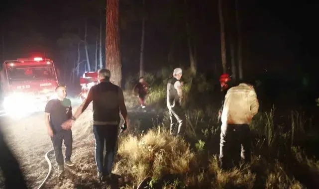 Yangın gece boyu devam etti, Orman Genel Müdürü Vali Akıyık ile geceyi sahada geçirdi