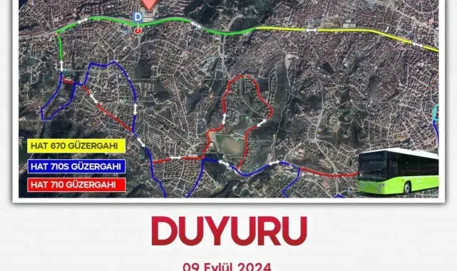 Gölcük'te 3 hatta güzergah değişikliği