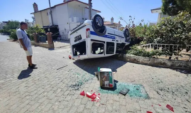 El freni tam çekilmeyen resmi araç sitenin bahçesine uçtu