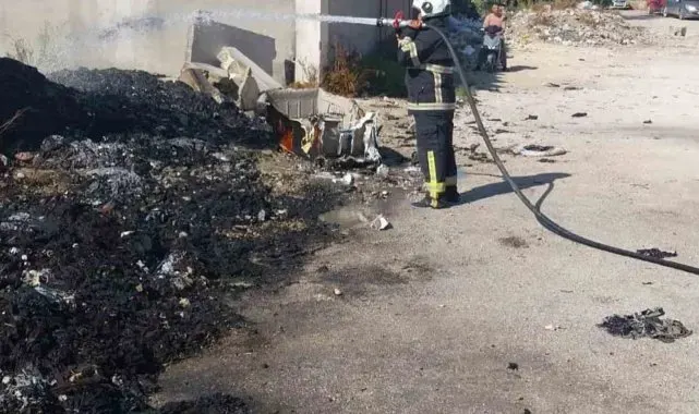Antakya'da çöp yangını