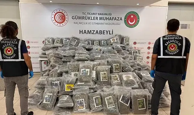 Hamzabeyli'de 287 kilo 910 gram esrar ele geçirildi
