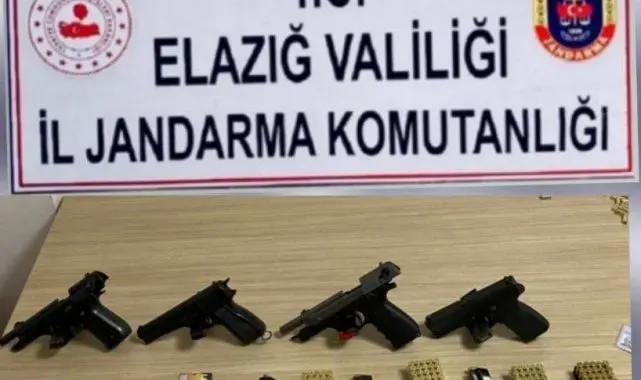 Elazığ'da 4 adet ruhsatız tabanca ele geçirildi