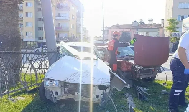 Araca çarptıktan sonra refüje çıkarak durabildi