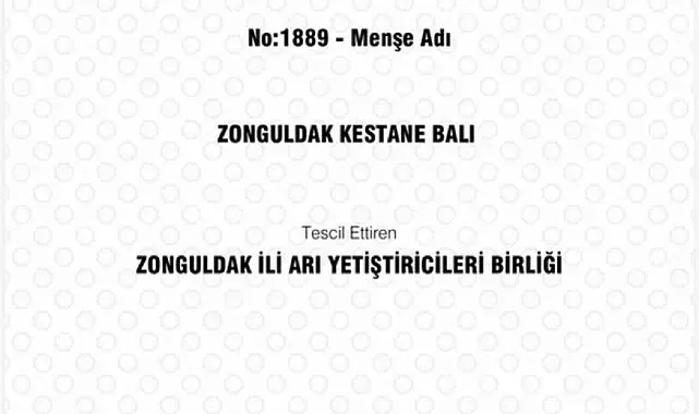 Zonguldak kestane balı coğrafi işaret tescili aldı