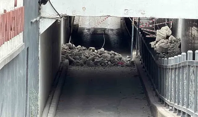 Bolu'da alt geçidin tavanı çöktü: Yol ulaşıma kapandı