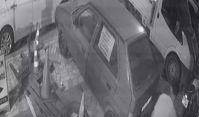 Motosiklet hırsızlığı güvenlik kamerasında