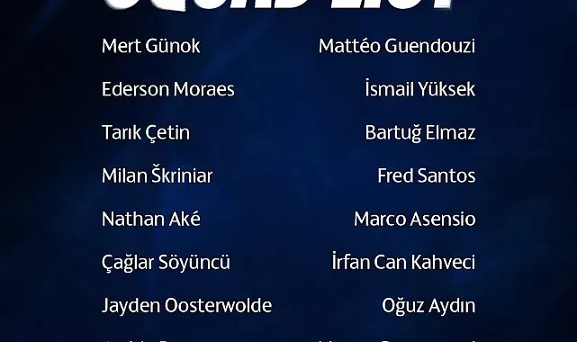 Fenerbahçe'nin, Gornik Zabrze maçı kamp kadrosu belli oldu