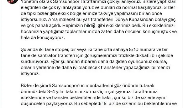 Yüksel Yıldırım: "2-3 yıl içinde ligin ilk 5'inde kalıcı olacağız"
