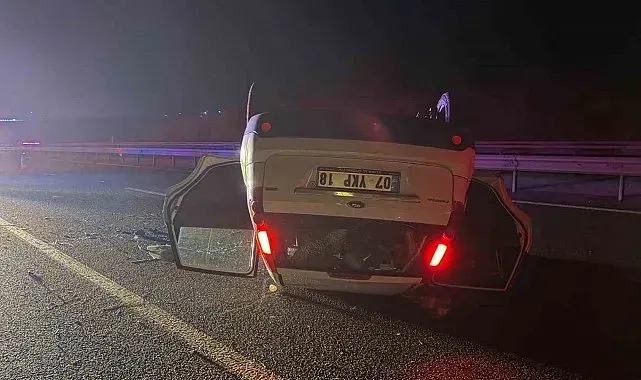 Takla atan otomobilin sürücüsünün alkollü olduğu hastanede ortaya çıktı
