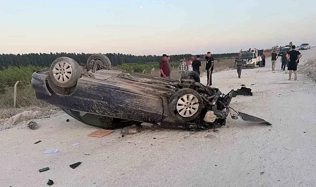 Mersin'de stabilize yolda otomobil takla attı: 1 ölü,1 yaralı