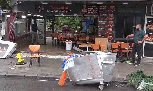 Maltepe'de alkollü sürücü dükkana daldı