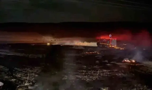 Çorum'da anız yangını itfaiyenin müdahalesiyle kontrol altına alındı