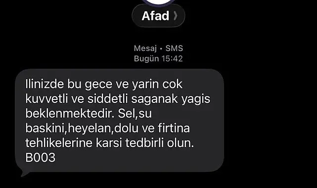 AFAD'dan vatandaşa beklenen yağışa karşı 'tedbirli olun' mesajı