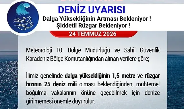 Samsun Valiliği'nden 'denize girmeyin' uyarısı
