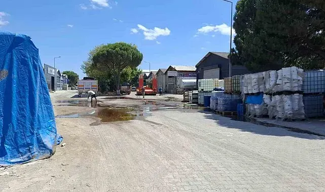 Balıkesir'de yere dökülen kimyasal madde paniğe neden oldu