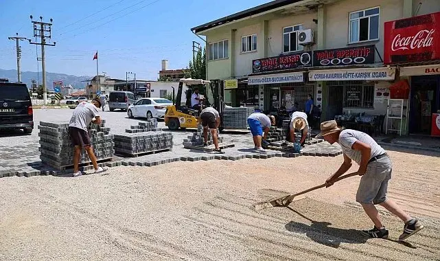 Şehir Hastanesi yoluna parke taşı çalışması