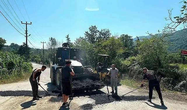 Düzce'de asfalt ve yama çalışmaları sürüyor