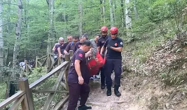 Oylat Şelalesi'nde düşen kadın, ekiplerin zorlu çalışmasıyla kurtarıldı