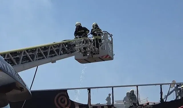 Konya'da iş yerinde çıkan yangın paniğe neden oldu